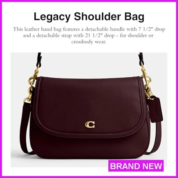 Leather Shoulder Bag Classic Elegant Saddle Silhouette Chic Detachable Strap